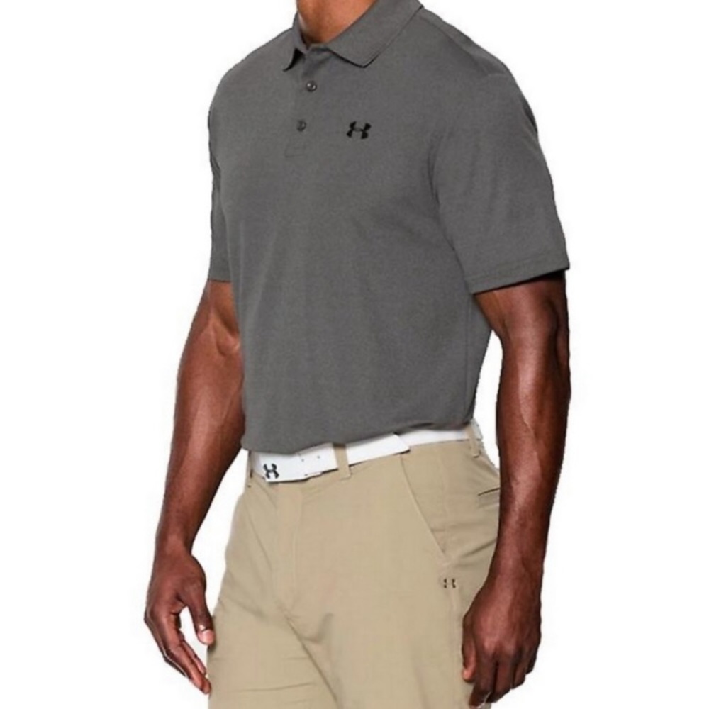 Under Armour Men’s Gray Loose Fit Heat Gear Polo, Large - Picture 2 of 8